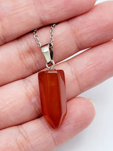 Load image into Gallery viewer, Radiant Carnelian Point Necklace - Silver Tone