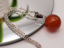 Load image into Gallery viewer, Carnelian Bead Crystal Necklace Handmade Natural Stone Silver Tone