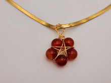 Load image into Gallery viewer, Natural Handmade Crystal Choker Necklace Gold Wire Wrapped Carnelian Stainless Steel
