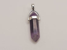 Load image into Gallery viewer, Natural Amethyst Handmade Point Necklace Silver Tone