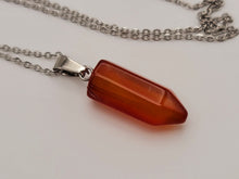 Load image into Gallery viewer, Radiant Carnelian Point Necklace - Silver Tone