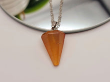 Load image into Gallery viewer, Crystal Necklace Silver Wire Carnelian Stone Healing Crystal Necklace