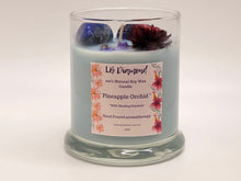 Load image into Gallery viewer, Pineapple Orchid Natural Soy Wax Candle Highly Scented with Lapis Lazuli Crystals