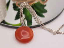 Load image into Gallery viewer, Handmade Crystal Necklace Silver Tone Carnelian Healing Crystal Point Necklace