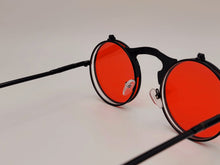 Load image into Gallery viewer, Steampunk Goggles Glasses Round Sunglasses Emo Retro Vintage Flip Up red