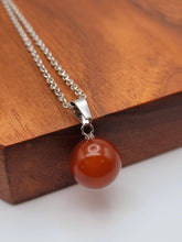Load image into Gallery viewer, Carnelian Bead Crystal Necklace Handmade Natural Stone Silver Tone