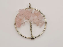 Load image into Gallery viewer, Tree of Life Necklace- Chakra Necklace Rose Quartz