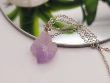 Load image into Gallery viewer, Natural RAW Amethyst pendant necklace, natural Amethyst stone necklace