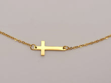 Load image into Gallery viewer, Dainty Necklace - Cross Necklace Handmade Gold Tone necklace