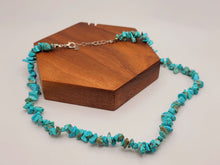 Load image into Gallery viewer, Turquoise Chip Choker Necklace Silver tone Gorgeous Choker