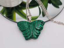 Load image into Gallery viewer, Crystal Necklace Silver Wire Malachite Butterfly Crystal Necklace