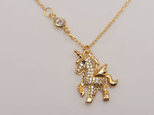 Load image into Gallery viewer, Unicorn Necklace  Dainty Gold circle, Cute Necklace, Minimalist, Cute gift