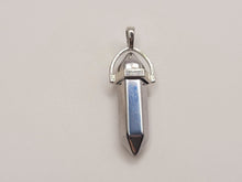 Load image into Gallery viewer, Crystal Necklace Hematite Healing Crystal Point Necklace Silver Tone