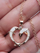 Load image into Gallery viewer, White Dolphin Golden Necklace, Dainty Necklace, Bridesmaid Gift