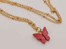 Load image into Gallery viewer, Butterfly Black Necklace - Trendy Butterfly necklace Gold tone