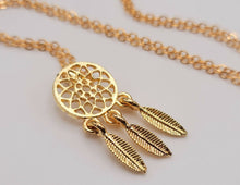 Load image into Gallery viewer, dainty Sleep Catcher necklace Minimalist Dream Catcher Necklace
