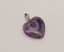 Load image into Gallery viewer, Crystal Necklace Silver Amethyst Healing Crystal Heart Necklace Silver tone