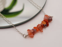 Load image into Gallery viewer, Handmade Crystal Necklace Silver Tone Carnelian Stone Genuine Crystals