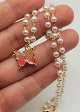 Load image into Gallery viewer, Pearl Butterfly Choker Necklace - Trendy Pearl necklace Gold tone -