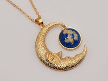 Load image into Gallery viewer, Moon Star Pendant Necklace - Trendy Moon necklace Gold tone -