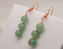 Load image into Gallery viewer, Handmade Green aventurine Natural Drop Earrings , Stone Earrings