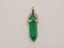 Load image into Gallery viewer, Gold tone Jade Point Necklace- Good Luck Fortune (Powerful Necklace)