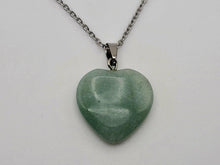 Load image into Gallery viewer, Natural Handmade Crystal Necklace Silver Wire Heart Shaped Green Aventurine