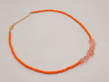 Load image into Gallery viewer, Colorful Seed Bead Choker Necklace Dainty Orange Quartz