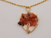 Load image into Gallery viewer, Natural Handmade Crystal Necklace Gold Wire Wrapped Carnelian Healing