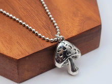 Load image into Gallery viewer, Mushroom Necklace Boho Jewelry for Gift, Silver Mushroom Pendant, Hippie Jewelry