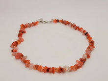 Load image into Gallery viewer, Genuine Natural Handmade Crystal Choker Necklace Silver Tone Carnelian