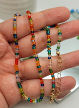 Load image into Gallery viewer, Bohemian Finds, Cute Colorful Choker necklace Handmade, Crystal beaded