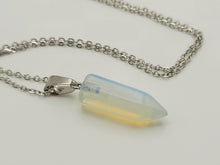 Load image into Gallery viewer, Elegant Opalite Point Necklace in Silver Tone - 18 Inches Crystal gifts