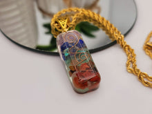 Load image into Gallery viewer, Natural Handmade Crystal Necklace Gold Tone 7 Chakras Healing Choker Orgone
