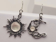 Load image into Gallery viewer, Handmade Opalite Opal Natural Drop Earrings , Moon & Sun