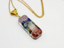 Load image into Gallery viewer, 7 Chakras Orgonite Necklace: Daily Necklace Orogonite Orgone necklace