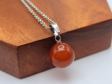 Load image into Gallery viewer, Carnelian Bead Crystal Necklace Handmade Natural Stone Silver Tone