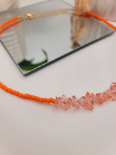 Load image into Gallery viewer, Colorful Seed Bead Choker Necklace Dainty Orange Quartz