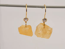 Load image into Gallery viewer, Handmade Citrine Natural Drop Earrings , Stone Earrings