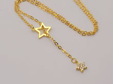 Load image into Gallery viewer, Stainless Steel star minimalist Necklace  Rhinestone Pendant Necklace
