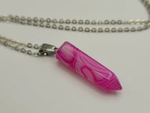 Load image into Gallery viewer, Natural Handmade Crystal Necklace Silver Tone Blue Agate, Pink Agate, Purple Agate