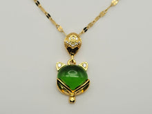 Load image into Gallery viewer, Jade Natural Necklace Gold Tone Necklace- Good Luck•Fortune