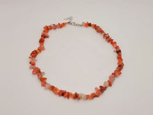 Load image into Gallery viewer, Genuine Natural Handmade Crystal Choker Necklace Silver Tone Carnelian
