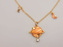 Load image into Gallery viewer, Dainty planet choker or necklace / Saturn necklace / ufo necklace /