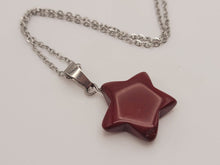 Load image into Gallery viewer, Carnelian Pendant Necklace Silver Tone Star Shaped Pendant