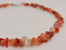 Load image into Gallery viewer, Genuine Natural Handmade Crystal Choker Necklace Silver Tone Carnelian