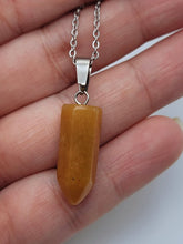 Load image into Gallery viewer, Citrine Healing Crystal Point Necklace Silver tone Citrine