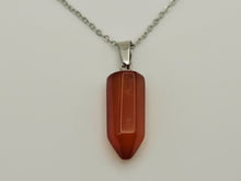 Load image into Gallery viewer, Radiant Carnelian Point Necklace - Silver Tone