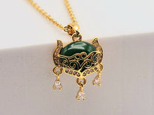Load image into Gallery viewer, Jade Natural Necklace Gold Tone Necklace- Good Luck•Fortune
