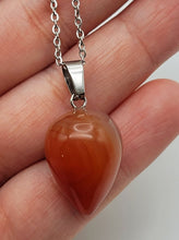 Load image into Gallery viewer, Carnelian Bead Crystal Necklace Handmade Natural Stone Silver Tone